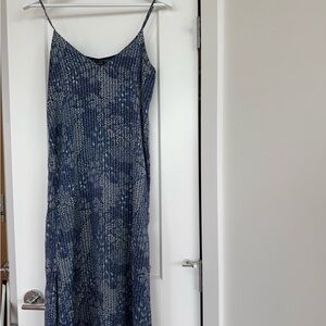 Massimo Dutti Navy and White Maxi Dress